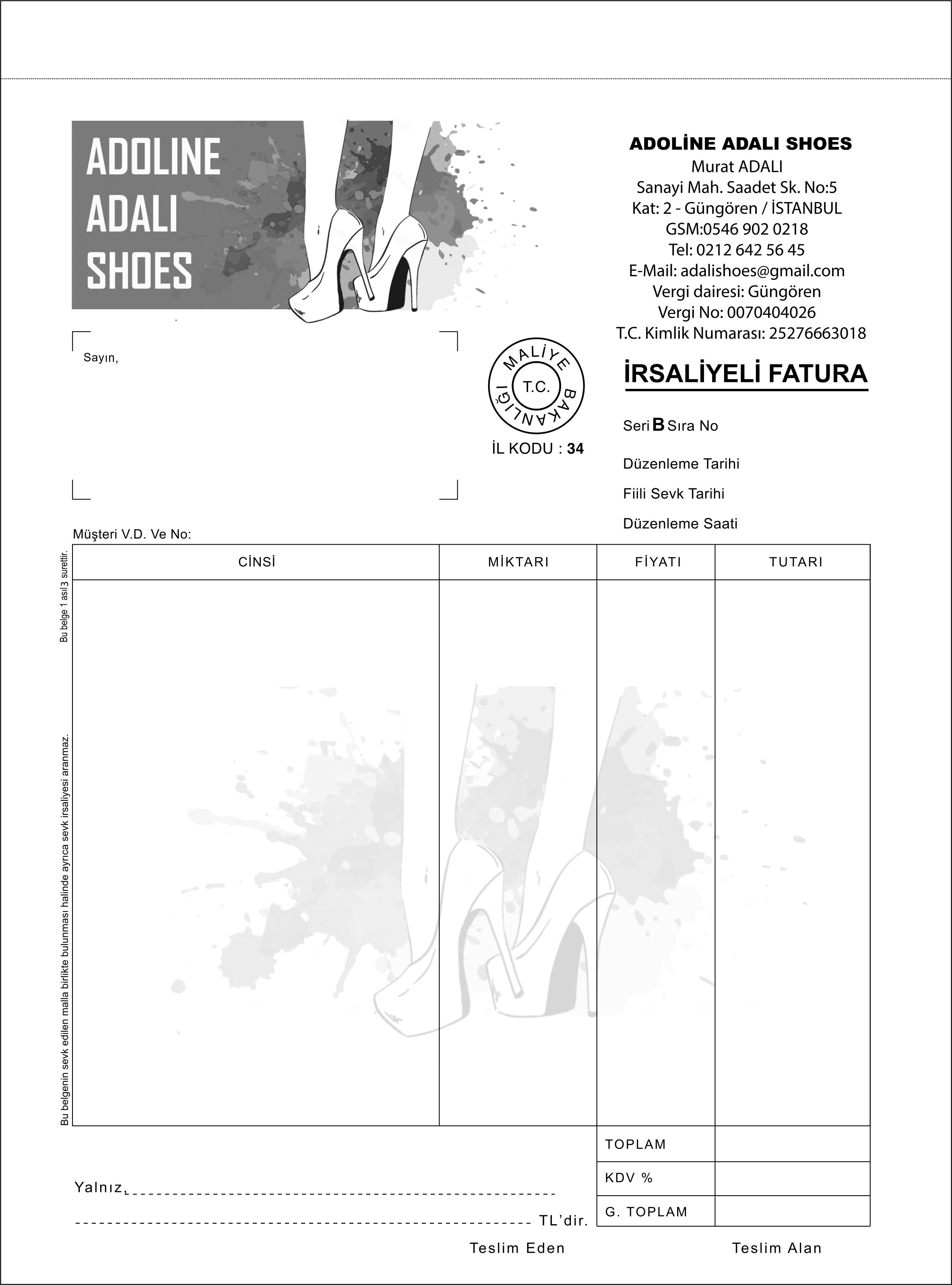 CİLTLİ İRSALİYELİ FATURA A4
