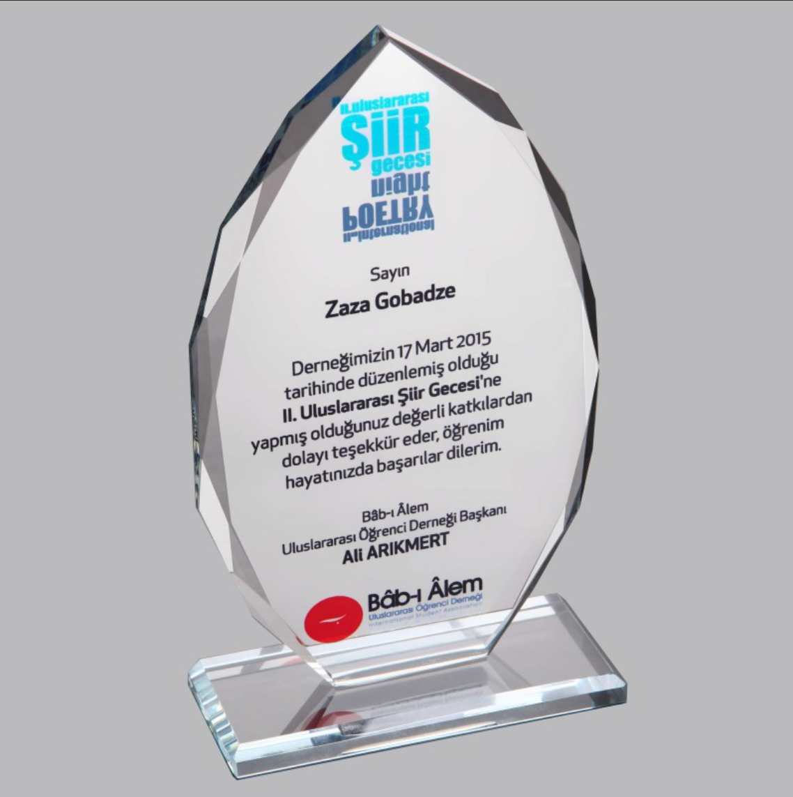 KRİSTAL PLAKET ESK 033
